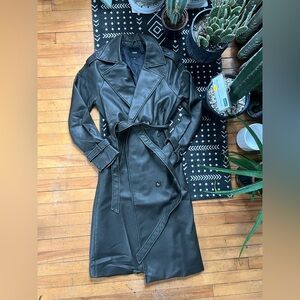 Cotton On Leather Trench Coat